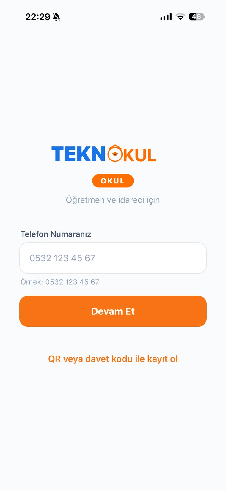 Telefon / QR ile giriş